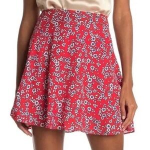Red floral skirt